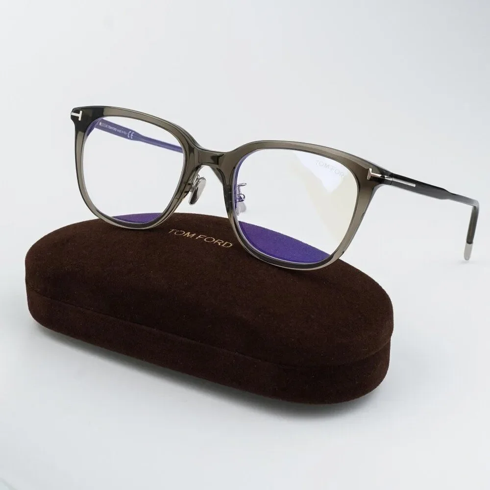 Tom Ford Women Eyeglasses Grey Blue Block Square FT5776-D-B/O 020 BRAND NEW